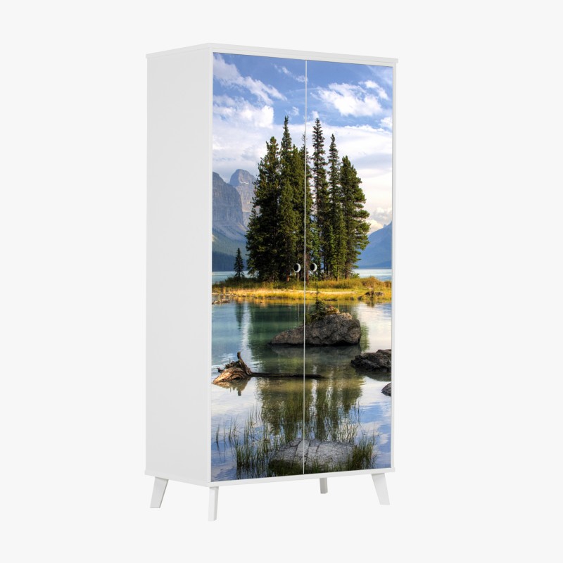 Naklejka na szafę leśny strumień porośnięty mchem – Wallissimo®