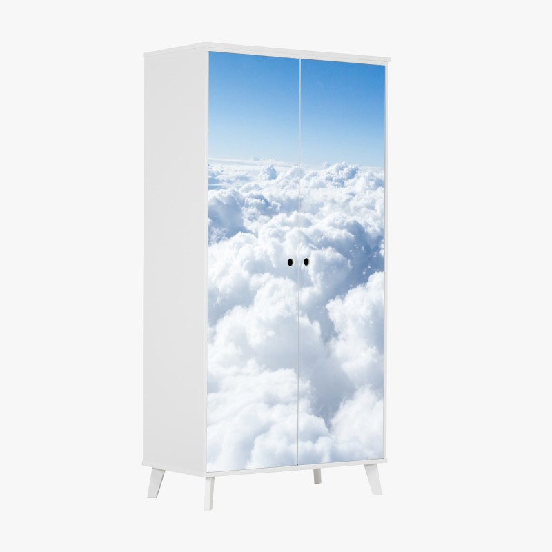 Naklejka na szafę granatowy geometryczny wzór sześcianów – Wallissimo®