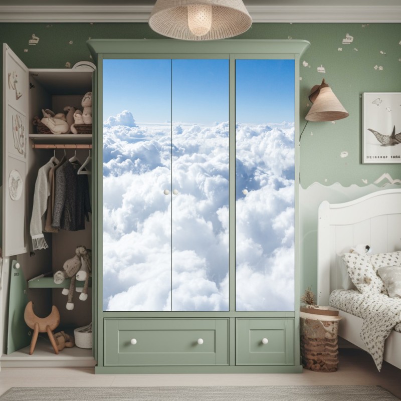 Naklejka na szafę granatowy geometryczny wzór sześcianów – Wallissimo®