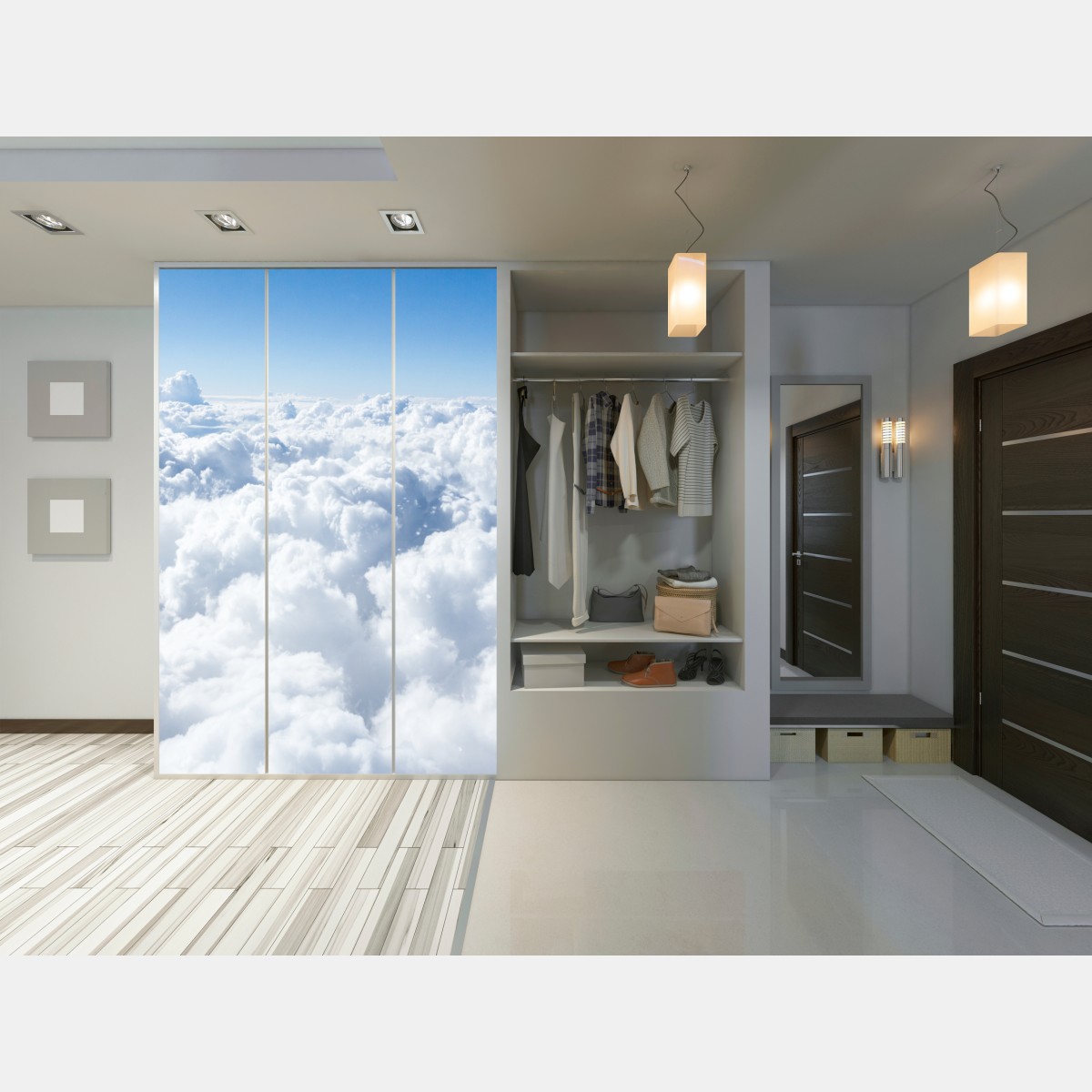 Naklejka na szafę spokojny pejzaż chmur – Wallissimo® Naklejka na szafę spokojny pejzaż chmur – Wallissimo®