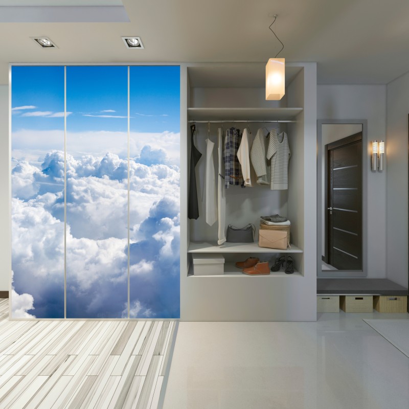 Naklejka na szafę spokojny niebiański pejzaż chmur – Wallissimo® Naklejka na szafę spokojny niebiański pejzaż chmur – Wallissimo®