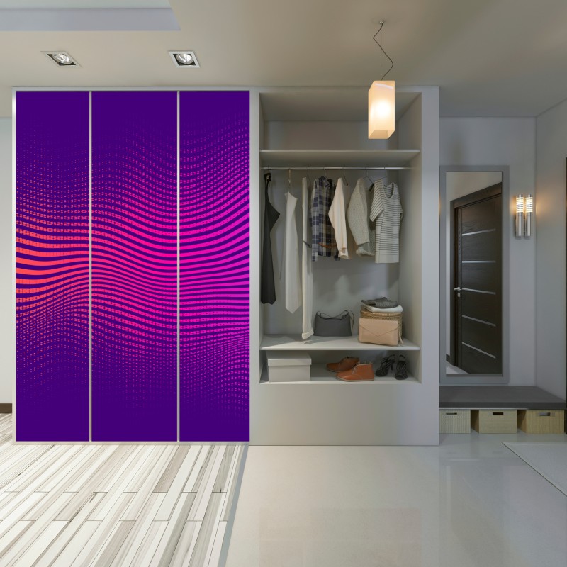 Naklejka na szafę żywy gradient falowy wzór – Wallissimo® Naklejka na szafę żywy gradient falowy wzór – Wallissimo®