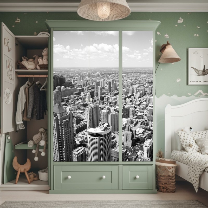 Naklejka na szafę iryzujący różowy wzór piór – Wallissimo®