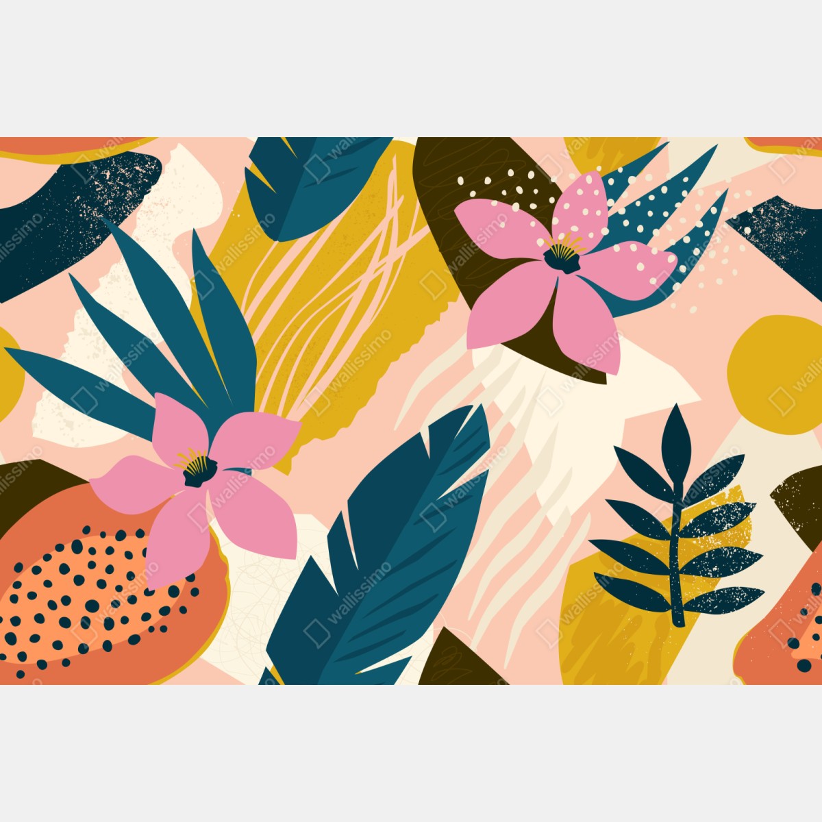 Naklejka na szafę tropikalna abstrakcyjna grafika kwiatowa – Wallissimo® Naklejka na szafę tropikalna abstrakcyjna grafika kwiatowa – Wallissimo®