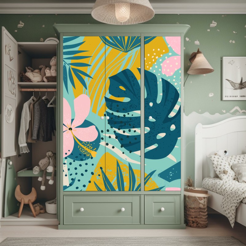 Naklejka na szafę mglista górska panorama – Wallissimo®