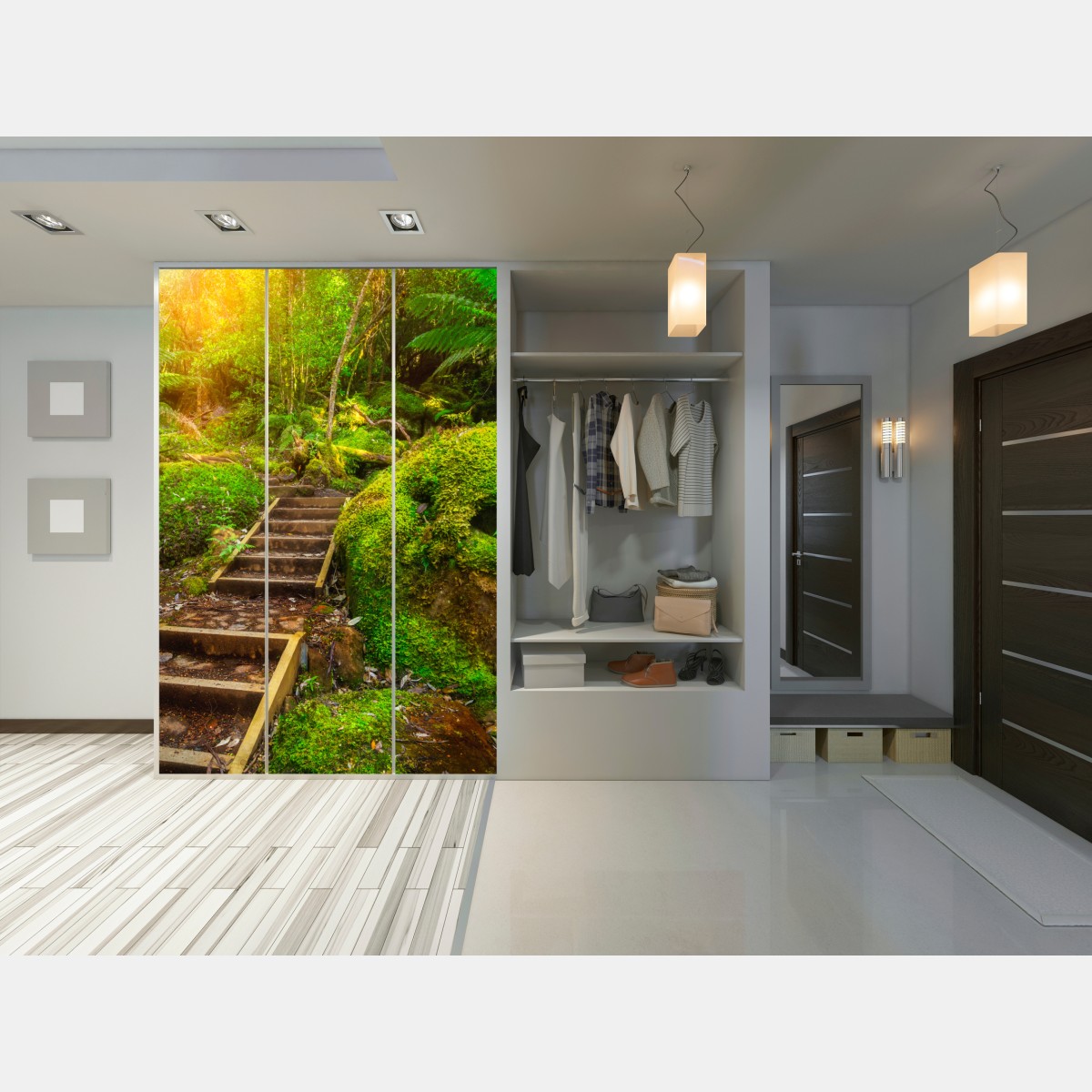 Naklejka na szafę ścieżka w lesie deszczowym na Półwyspie Tasmańskim – Wallissimo® Naklejka na szafę ścieżka w lesie deszczowym na Półwyspie Tasmańskim – Wallissimo®