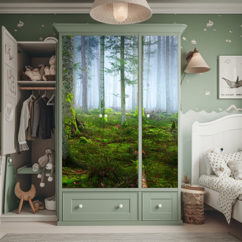 Naklejka na szafę ciemna tekstura łupka – Wallissimo®