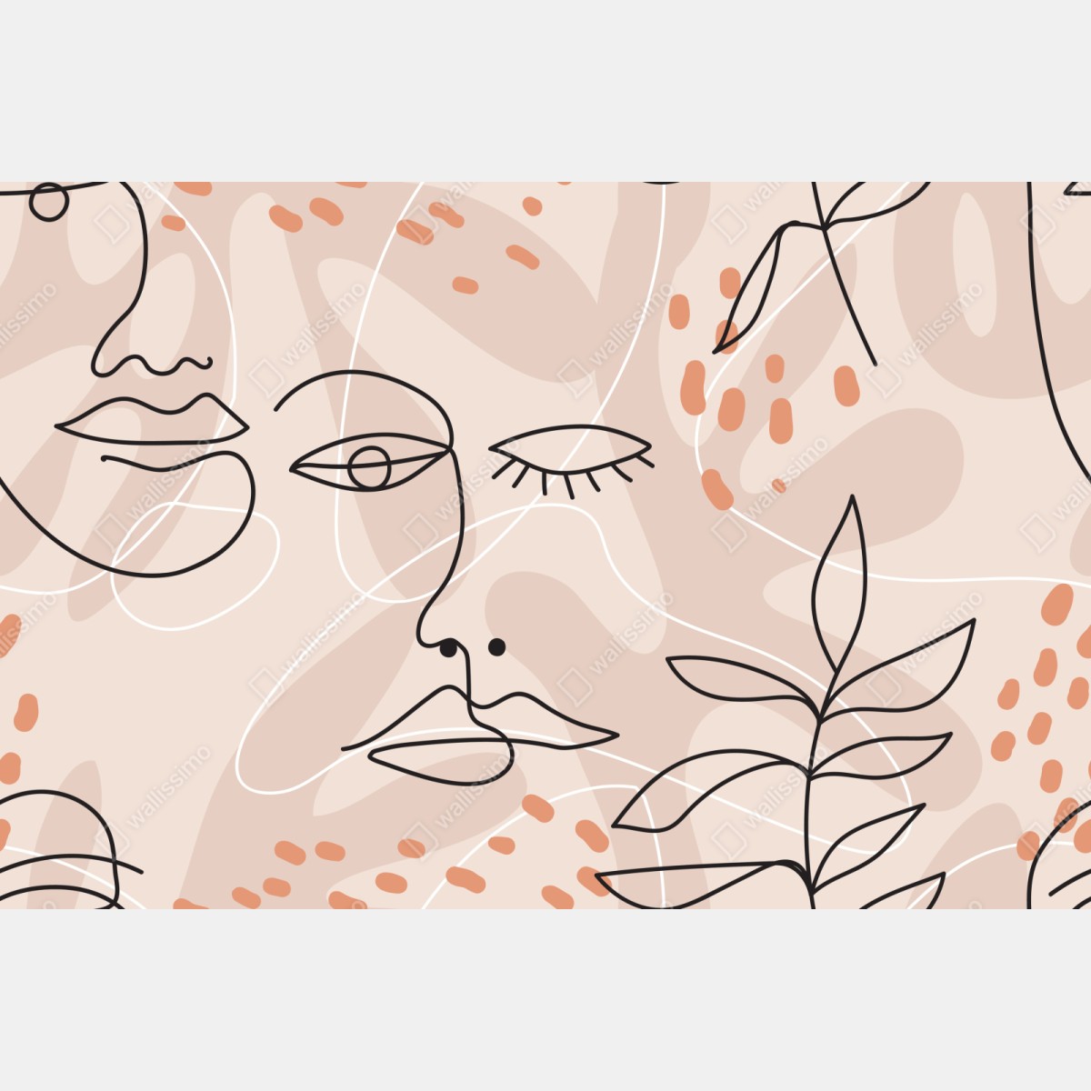 Naklejka na szafę pastelowe szkice twarzy – Wallissimo® Naklejka na szafę pastelowe szkice twarzy – Wallissimo®