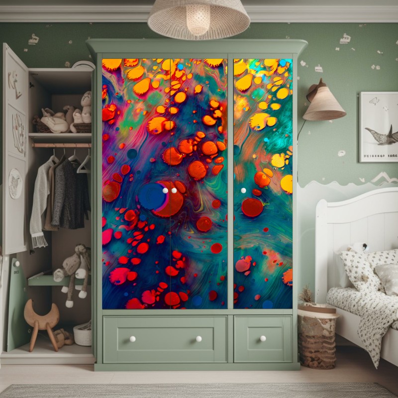 Naklejka na szafę poranny las skąpany w słońcu – Wallissimo®