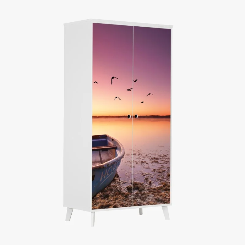 Naklejka na szafę ciemna faktura marmuru – Wallissimo®