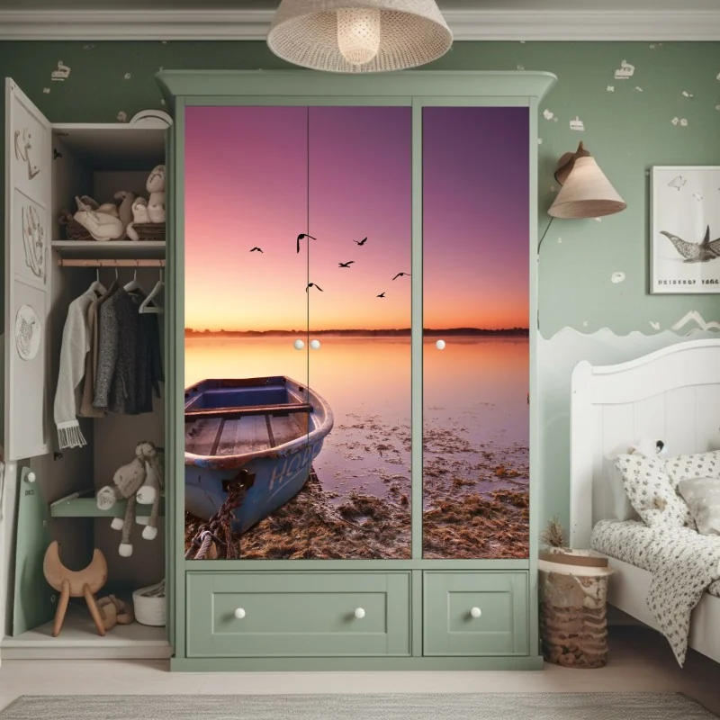 Naklejka na szafę ciemna faktura marmuru – Wallissimo®