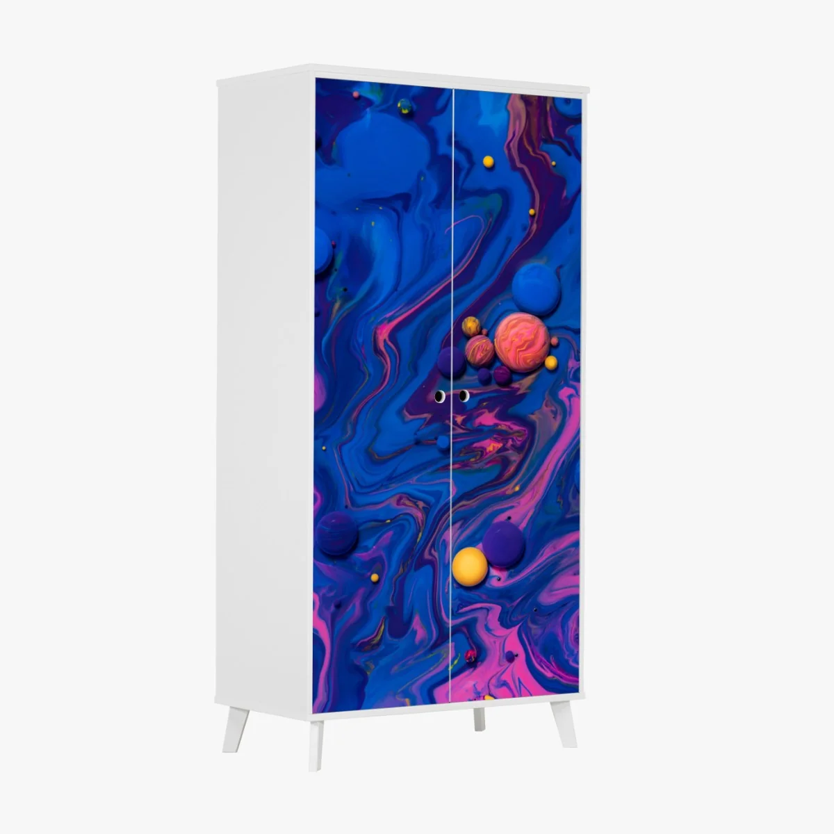 Naklejka na szafę żywe kosmiczne wiry farby – Wallissimo® Naklejka na szafę żywe kosmiczne wiry farby – Wallissimo®