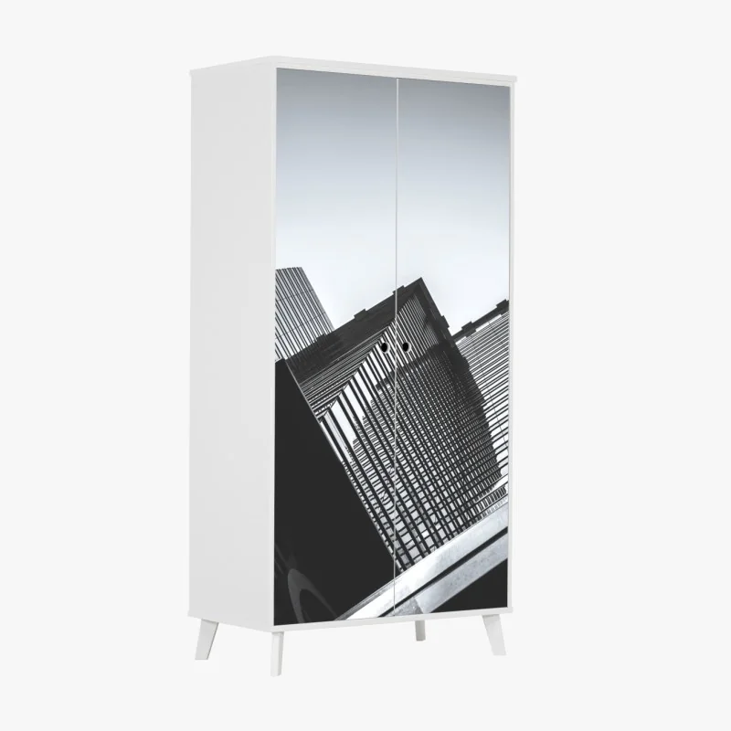 Naklejka na szafę niebieski kwiatowy wzór toile – Wallissimo®