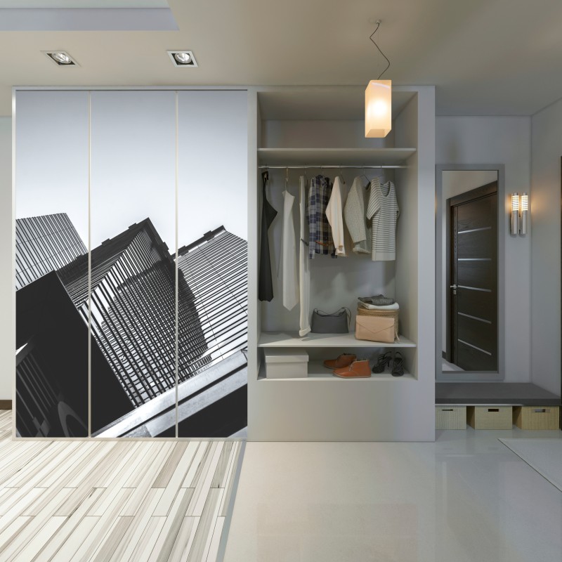 Naklejka na szafę Hongkong budynek komercyjny z bliska – Wallissimo® Naklejka na szafę Hongkong budynek komercyjny z bliska – Wallissimo®