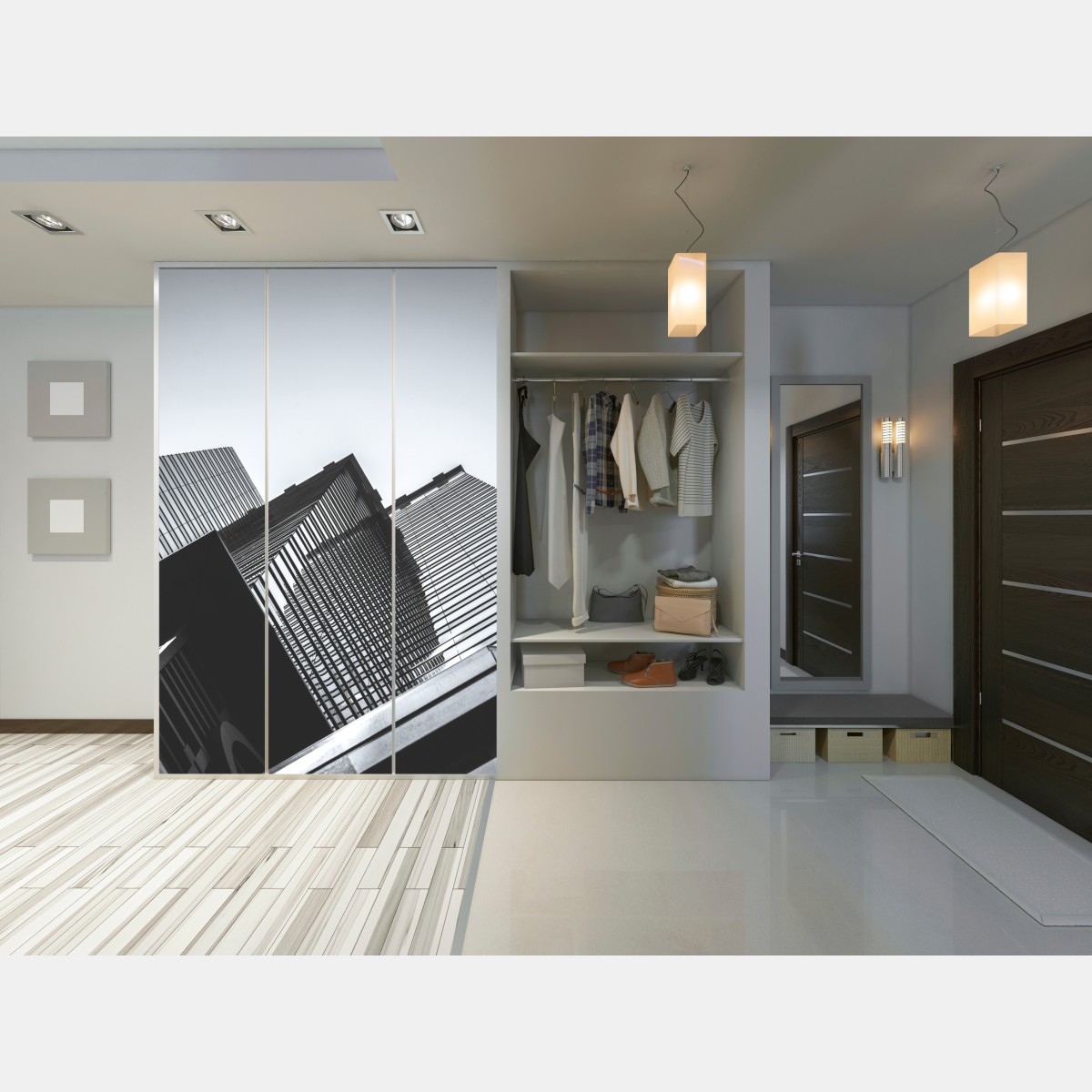 Naklejka na szafę Hongkong budynek komercyjny z bliska – Wallissimo® Naklejka na szafę Hongkong budynek komercyjny z bliska – Wallissimo®