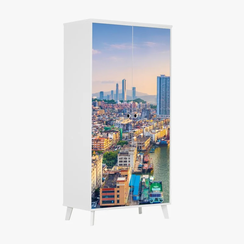 Naklejka na szafę Macao panorama miasta o zachodzie słońca