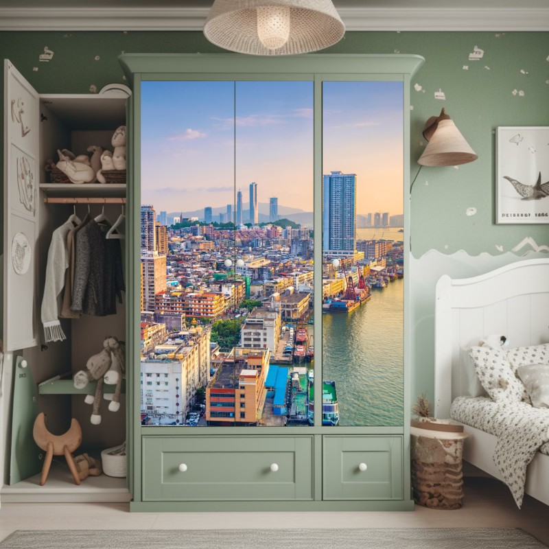 Naklejka na szafę ręcznie rysowany wzór róż – Wallissimo®