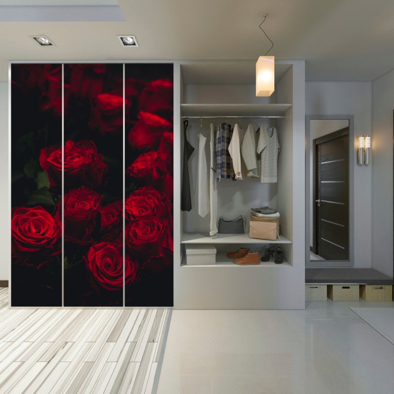 Naklejka na szafę bukiet czerwonych róż – Wallissimo® Naklejka na szafę bukiet czerwonych róż – Wallissimo®