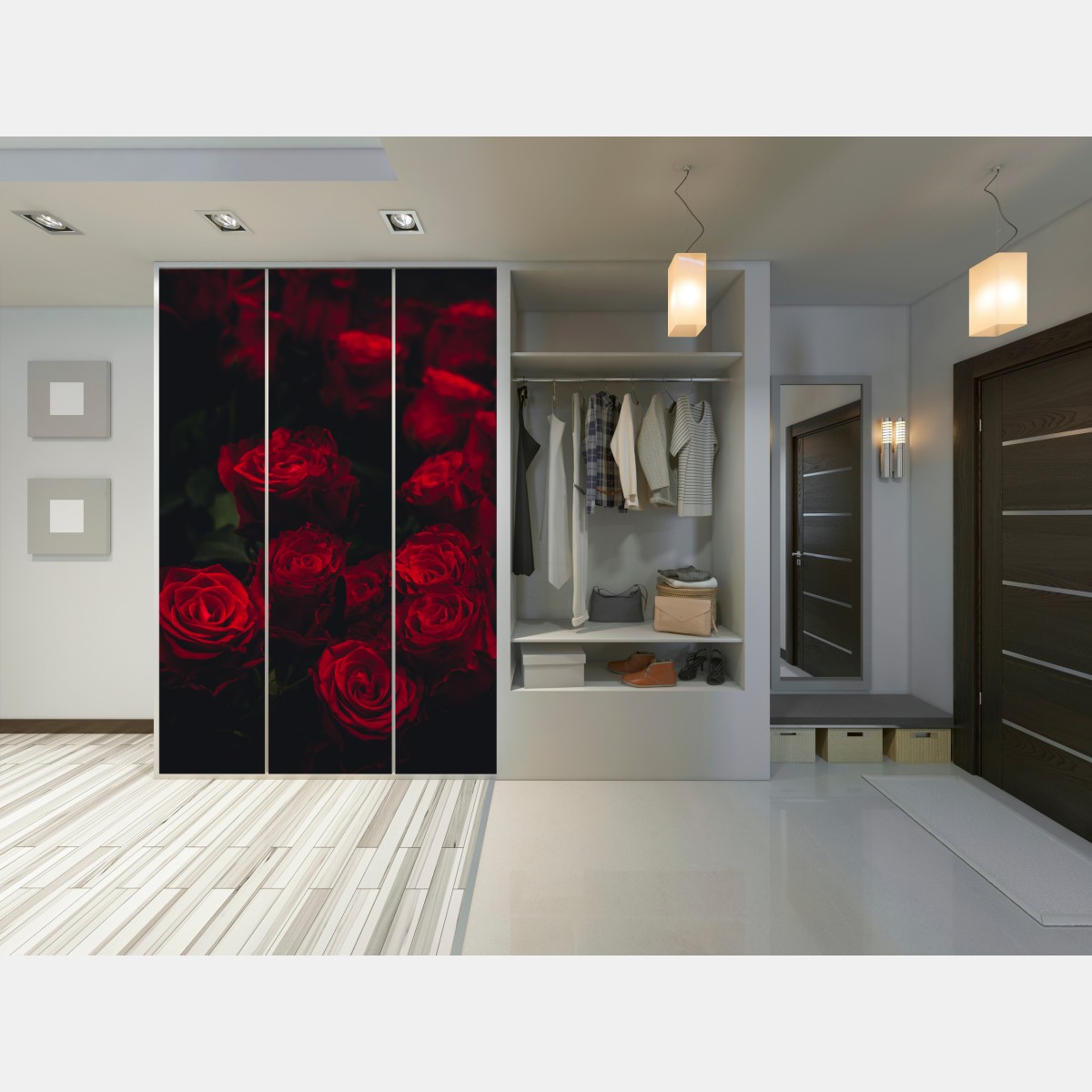 Naklejka na szafę bukiet czerwonych róż – Wallissimo® Naklejka na szafę bukiet czerwonych róż – Wallissimo®