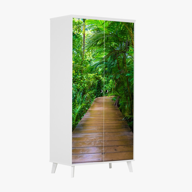 Naklejka na szafę trzy czerwone tulipany na czarnym tle – Wallissimo®