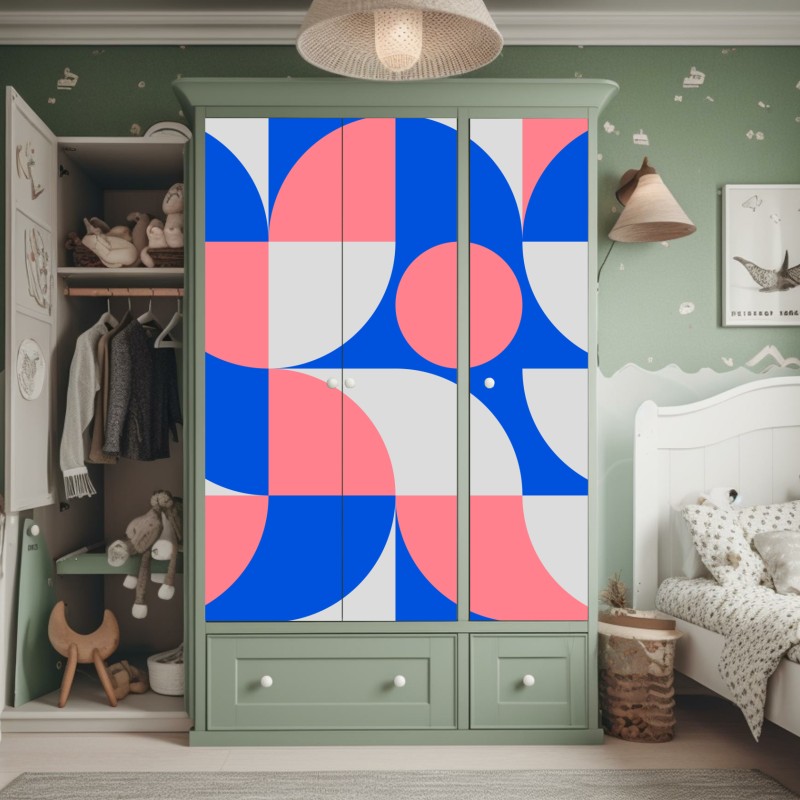 Naklejka na szafę tropikalny wzór z liśćmi monstery – Wallissimo®