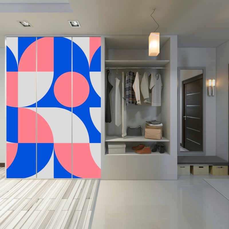 Naklejka na szafę skandynawska kompozycja geometryczna – Wallissimo® Naklejka na szafę skandynawska kompozycja geometryczna – Wallissimo®