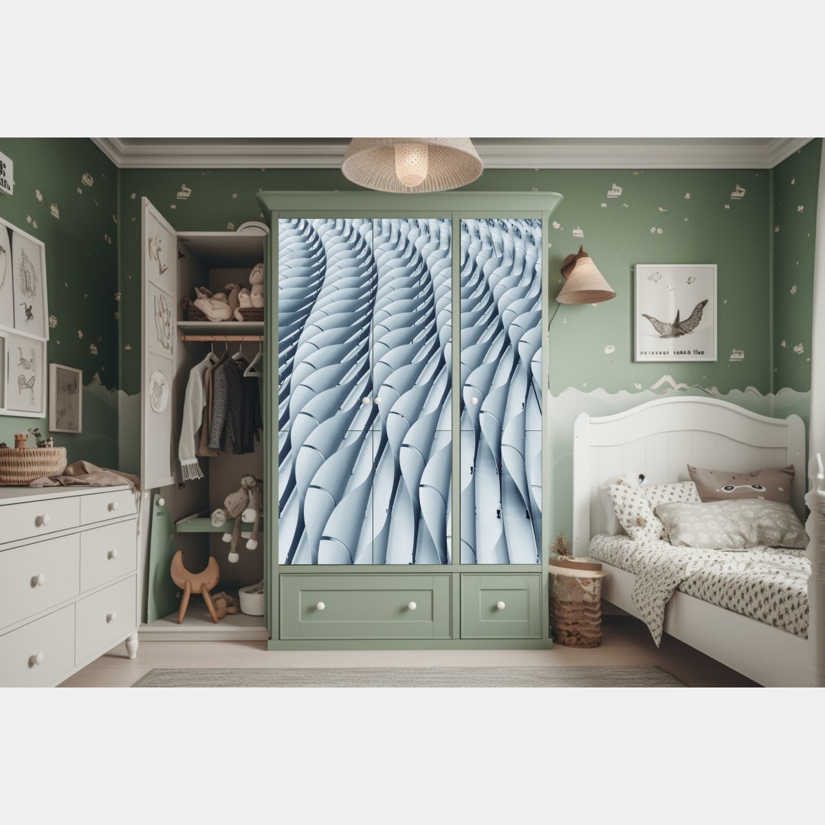 Naklejka na szafę abstrakcyjny wzór fasady architektonicznej – Wallissimo® Naklejka na szafę abstrakcyjny wzór fasady architektonicznej – Wallissimo®