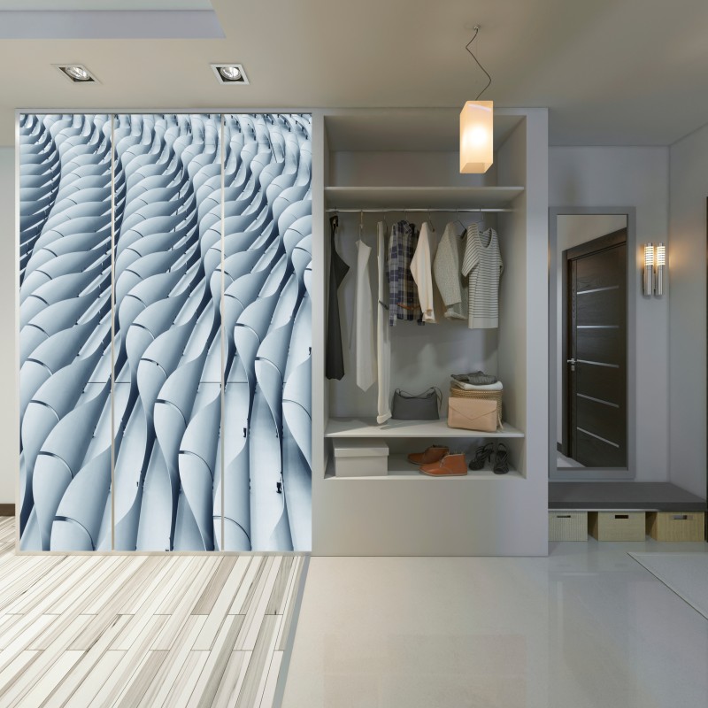 Naklejka na szafę abstrakcyjny wzór fasady architektonicznej – Wallissimo® Naklejka na szafę abstrakcyjny wzór fasady architektonicznej – Wallissimo®