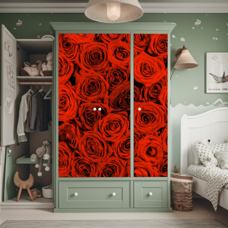 Naklejka na szafę beżowa tekstura marmuru z białymi żyłami – Wallissimo®