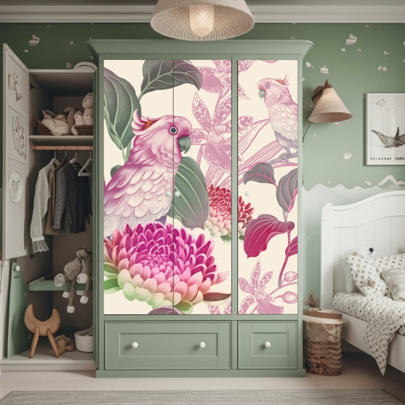 Naklejka na szafę postarzony tynk na ścianie w odcieniach szarości – Wallissimo®