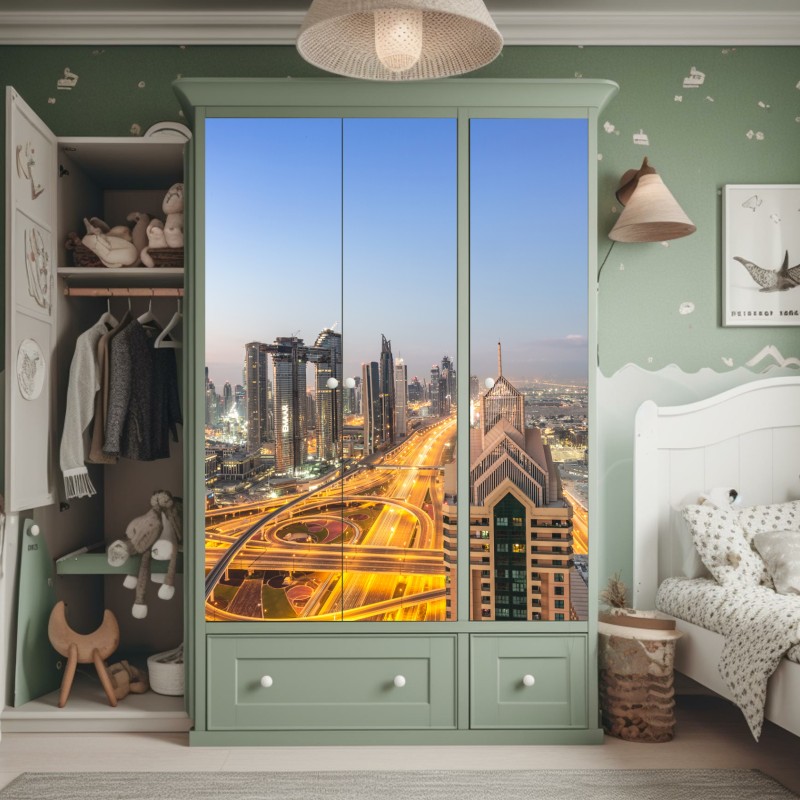 Naklejka na szafę złoty wzór art deco – Wallissimo®