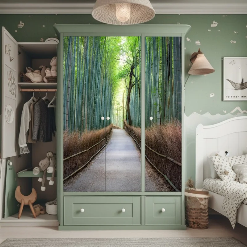 Naklejka na szafę trzy czerwone tulipany na czarnym tle – Wallissimo®