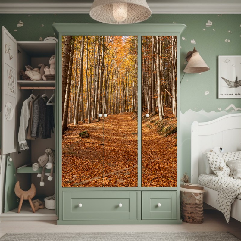 Naklejka na szafę ciemnoszary marmur ze złotymi żyłami – Wallissimo®