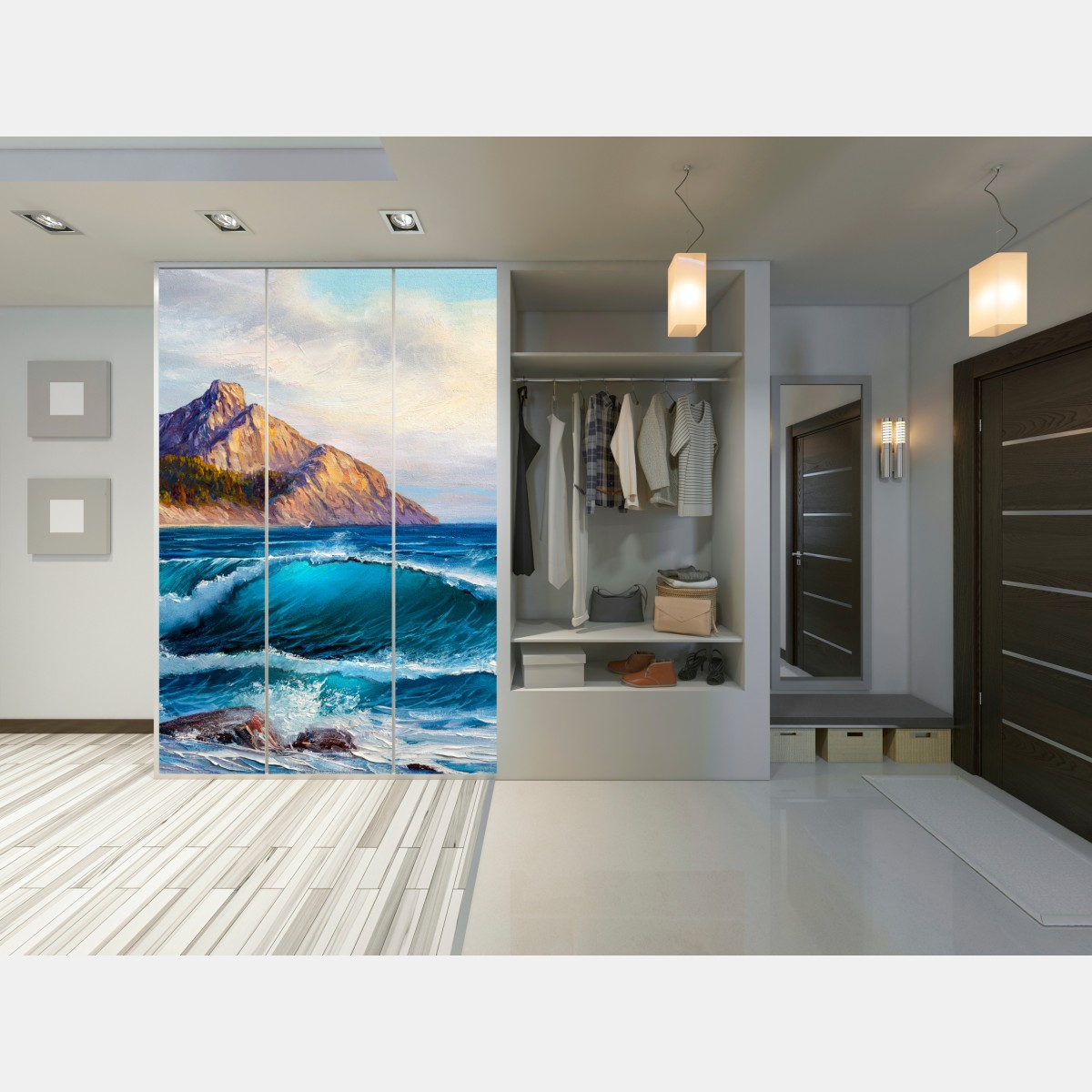 Naklejka na szafę turkusowa fala - pejzaż morski – Wallissimo® Naklejka na szafę turkusowa fala - pejzaż morski – Wallissimo®