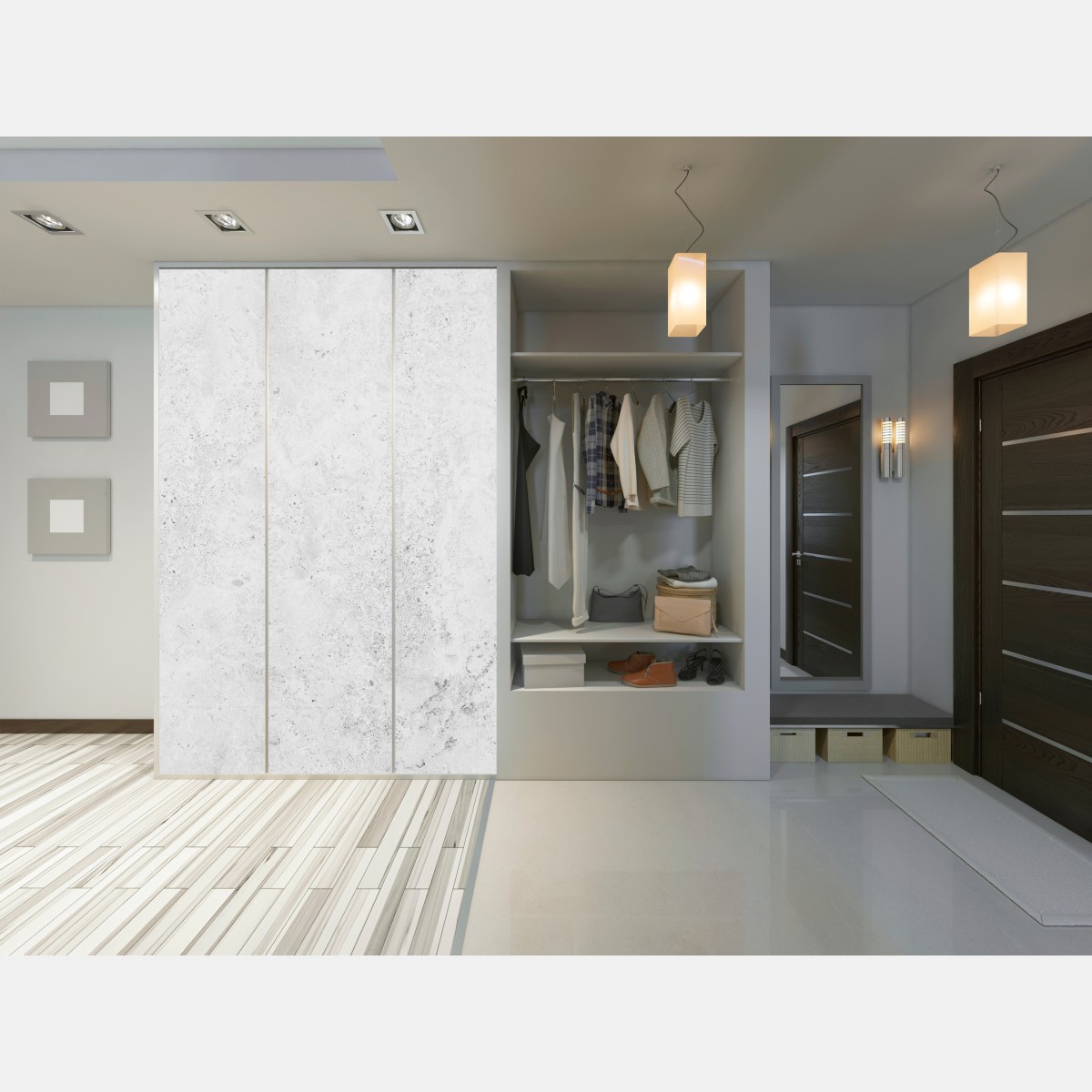 Naklejka na szafę szara betonowa tekstura ściany – Wallissimo® Naklejka na szafę szara betonowa tekstura ściany – Wallissimo®