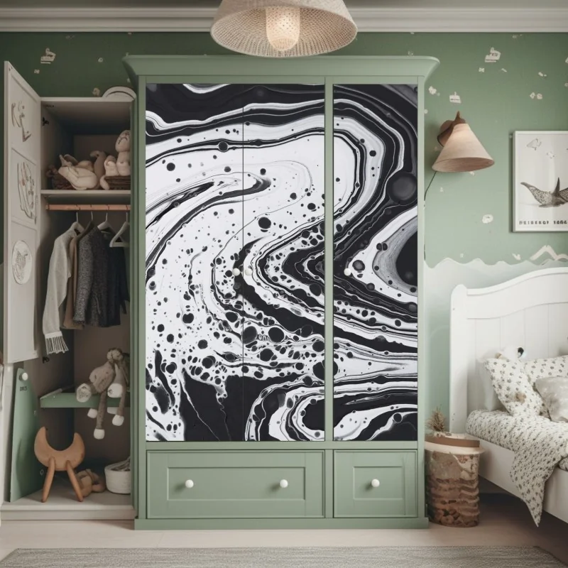 Naklejka na szafę jesienna leśna ścieżka ze złotym światłem – Wallissimo®