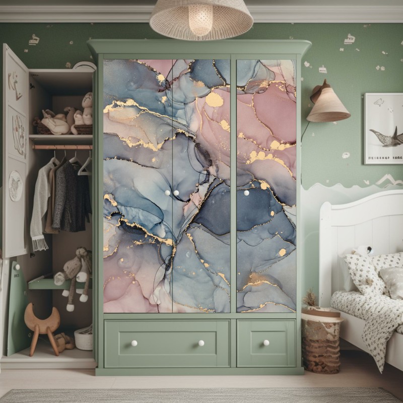 Naklejka na szafę surowa tekstura betonowej ściany – Wallissimo®