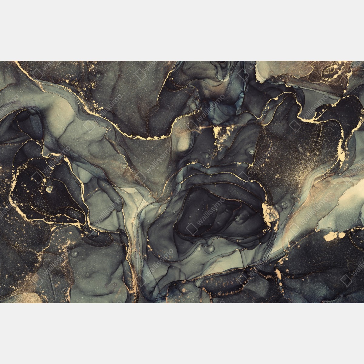 Naklejka na szafę luksusowa abstrakcja alkoholowa ze złotymi żyłkami – Wallissimo® Naklejka na szafę luksusowa abstrakcja alkoholowa ze złotymi żyłkami – Wallissimo®