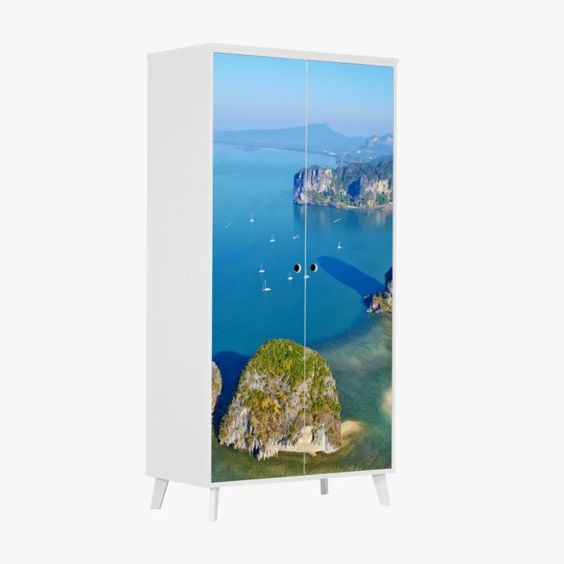 Naklejka na szafę lazurowe wyspy i klify nad brzegiem morza