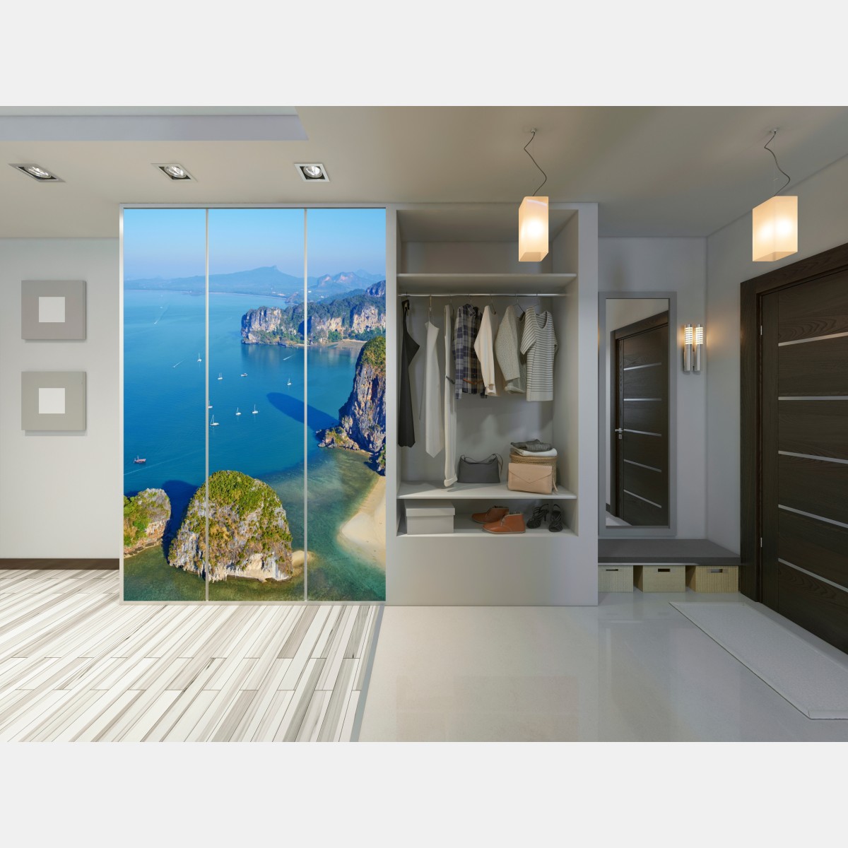 Naklejka na szafę lazurowe wyspy i klify nad brzegiem morza – Wallissimo® Naklejka na szafę lazurowe wyspy i klify nad brzegiem morza – Wallissimo®