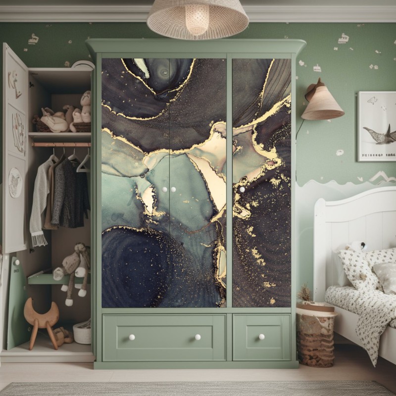 Naklejka na szafę zielony aloes na różowym tle – Wallissimo®