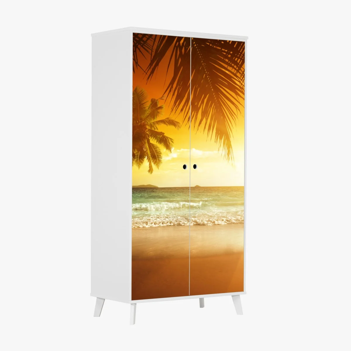 Naklejka na szafę złoty zachód słońca na Karaibach – Wallissimo® Naklejka na szafę złoty zachód słońca na Karaibach – Wallissimo®
