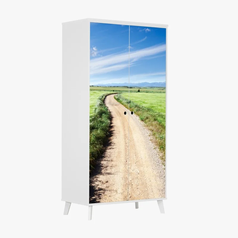 Naklejka na szafę mchowa leśna ścieżka – Wallissimo®