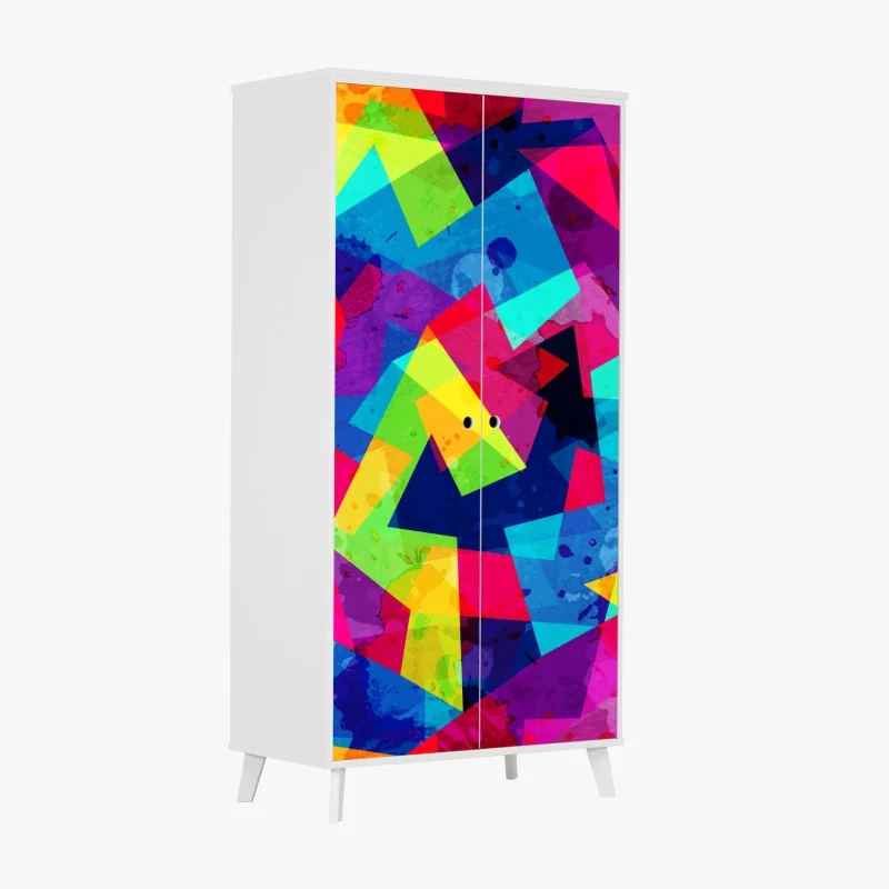 Naklejka na szafę vintage tropikalny wzór z liśćmi – Wallissimo®