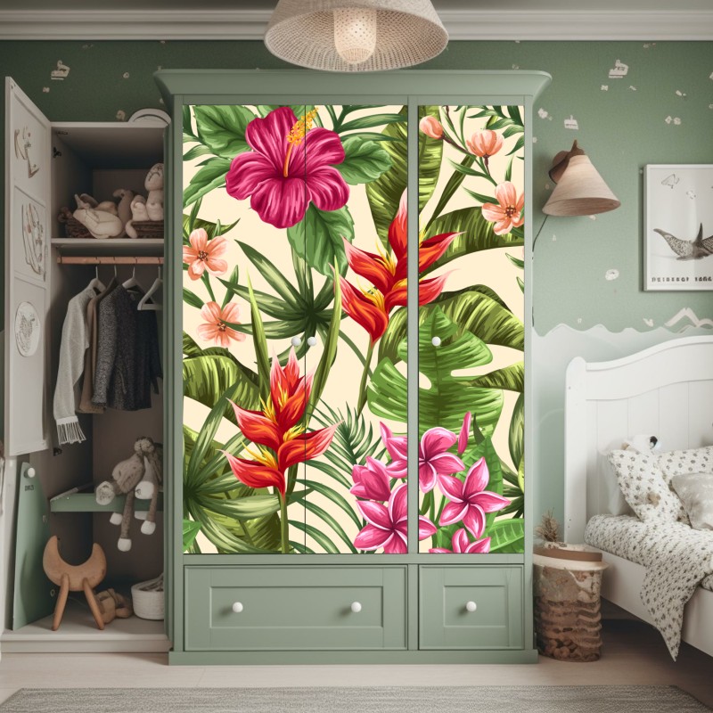 Naklejka na szafę abstrakcyjna stalowa konstrukcja mostu w perspektywie – Wallissimo®