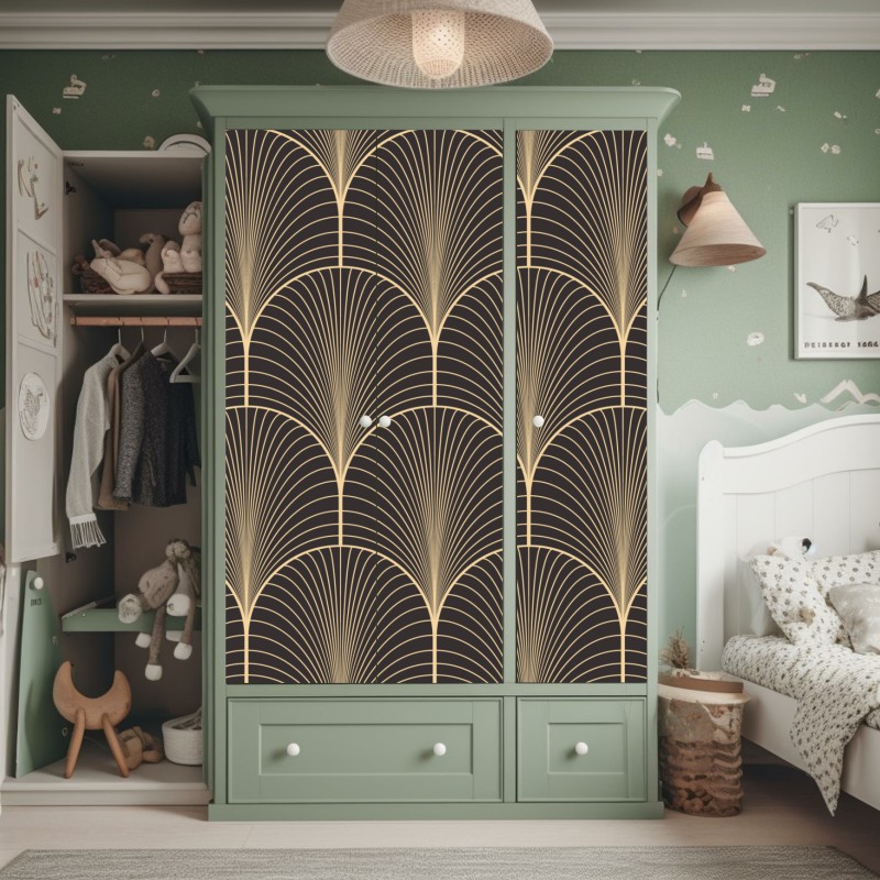 Naklejka na szafę beżowa tekstura marmuru z naturalnymi żyłami – Wallissimo®