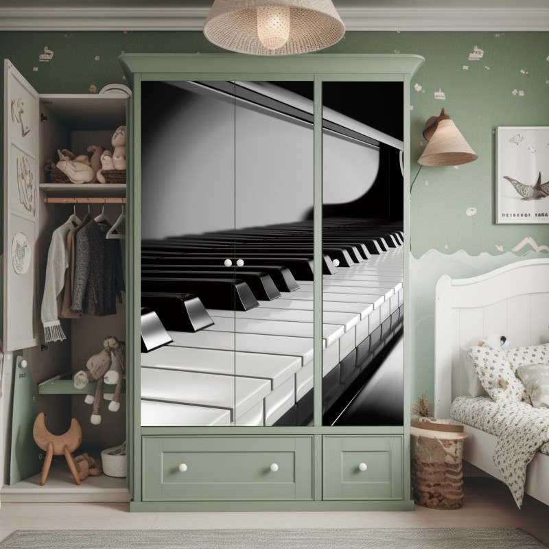 Naklejka na szafę złote pole pod szerokim błękitnym niebem – Wallissimo®