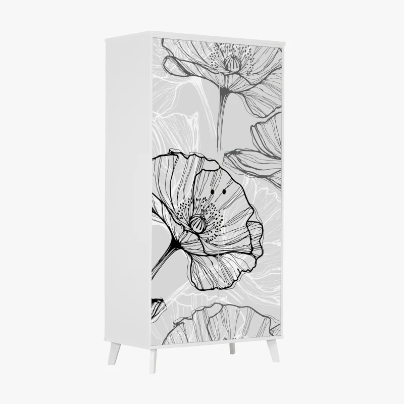 Naklejka na szafę żywy zachód słońca z palmami – Wallissimo®