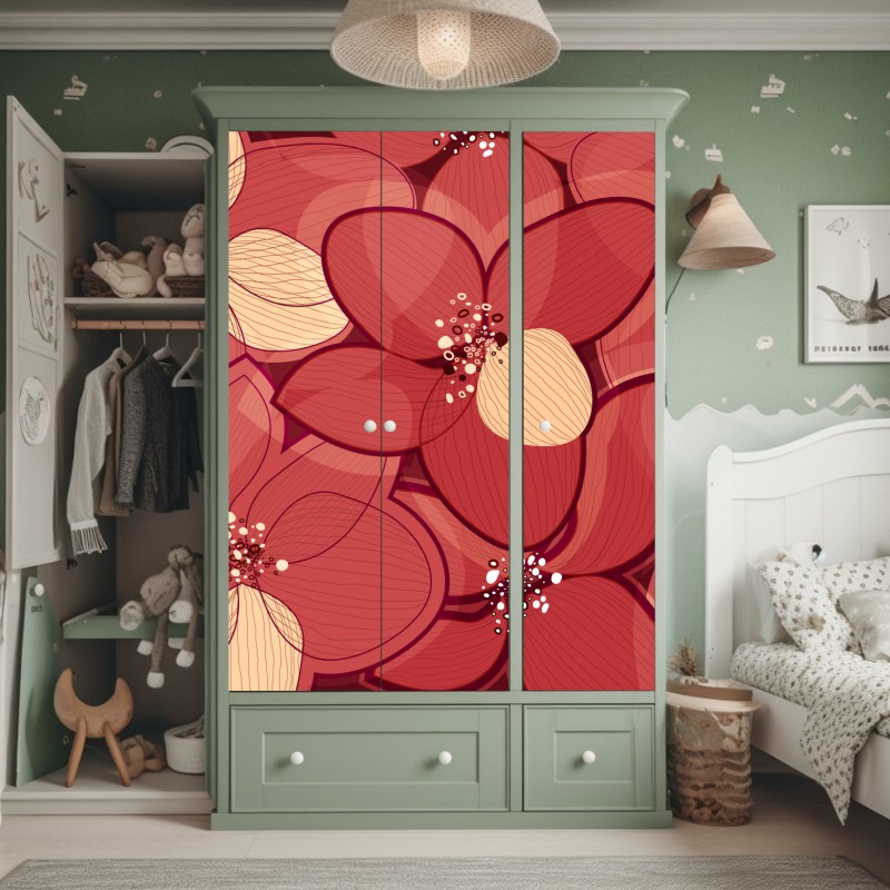 Naklejka na szafę delikatne białe storczyki na stonowanym tle – Wallissimo®