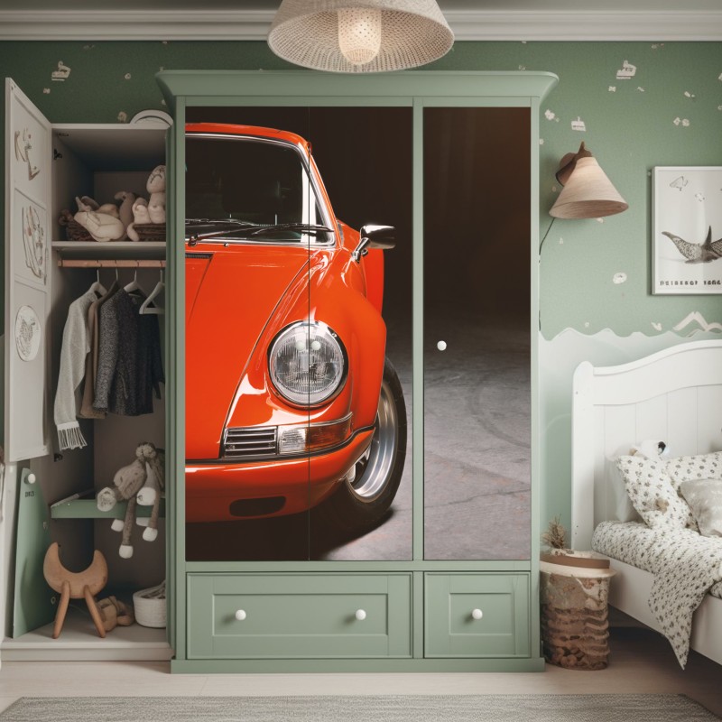 Naklejka na szafę pastelowe palmy o zmierzchu – Wallissimo®